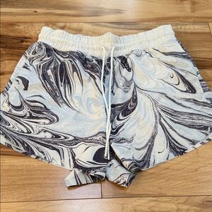 Athleta white , blue  and Gray Patterned Shorts